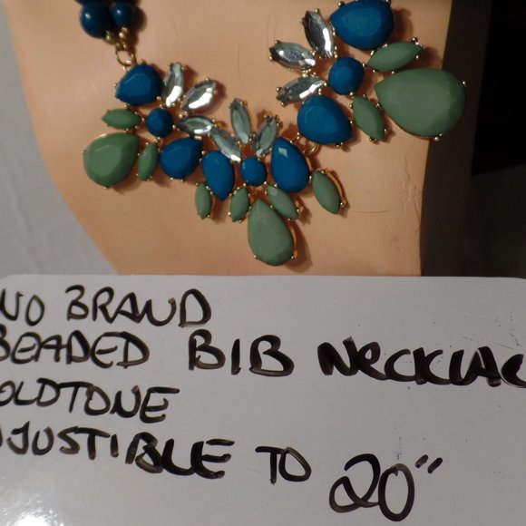 Multi Strand/Color Bib Necklace Adj 20" - Picture 4 of 8